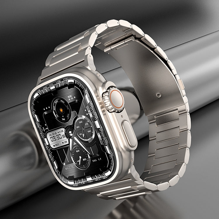 For Apple Watch Series 9 45mm I-Shaped Titanium Watch Band(Black) - Watch Bands by PMC Jewellery | Online Shopping South Africa | PMC Jewellery