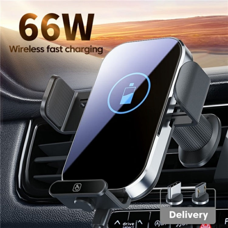 X10s Car Air Vent Hook 66W High Power Intelligent Induction Wireless Charger(Tarnish) - Wireless Charger Holders by PMC TechLife | Online Shopping South Africa | PMC TechLife | Buy Now Pay Later Mobicred