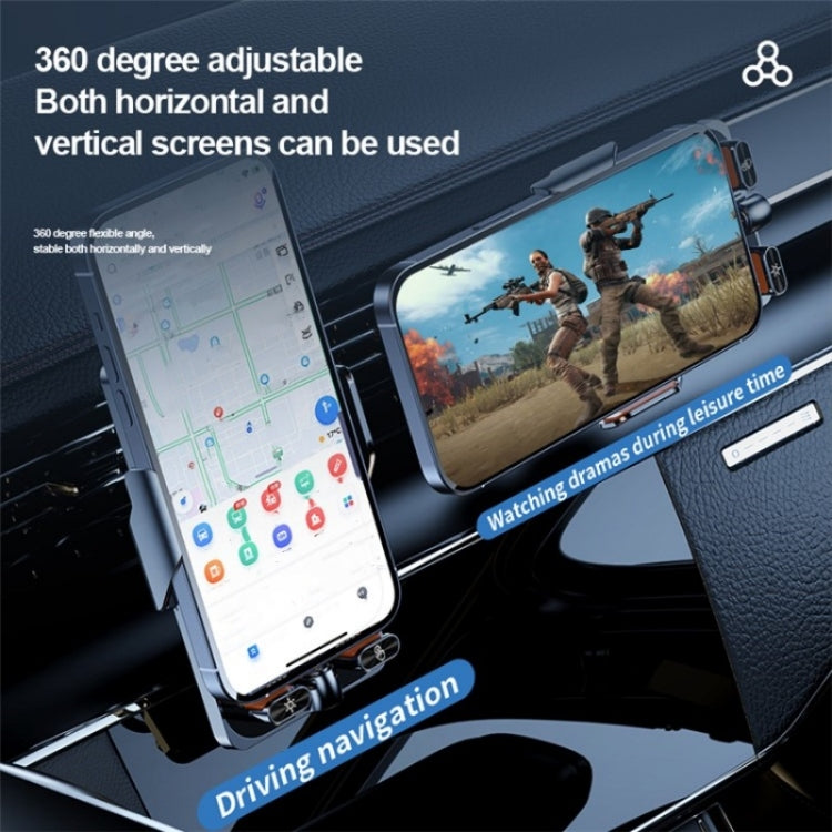 F18 With Infrared Sensor Phone Charging Aluminum Alloy Bracket Car Wireless Charger(Transparent Silver) - Car Charger by PMC TechLife | Online Shopping South Africa | PMC TechLife | Buy Now Pay Later Mobicred
