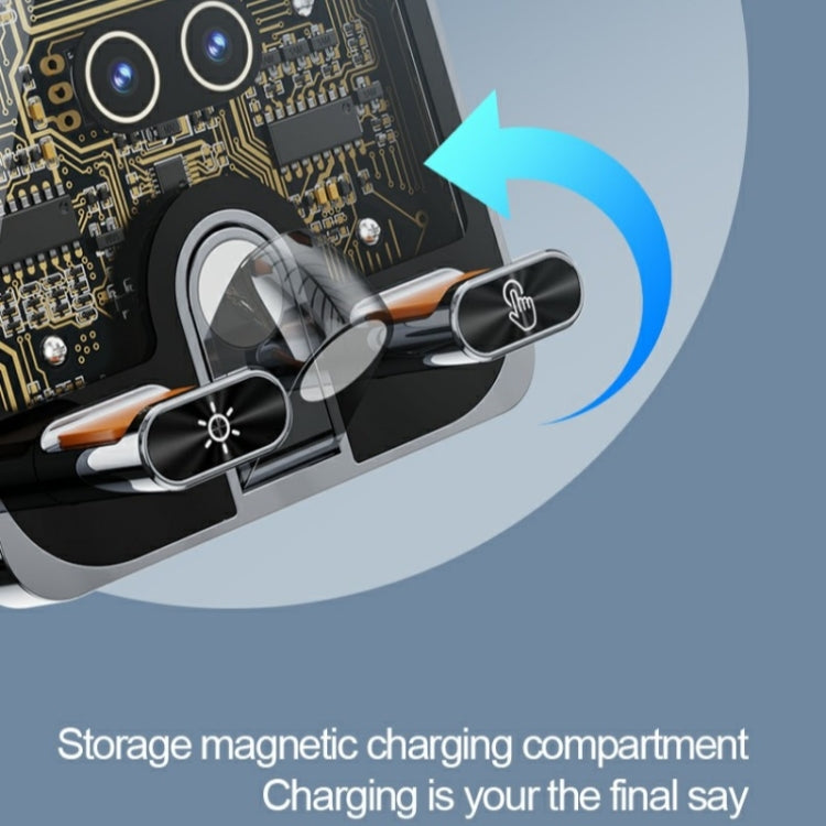 F18 With Infrared Sensor Phone Charging Aluminum Alloy Bracket Car Wireless Charger(Transparent Silver) - Car Charger by PMC TechLife | Online Shopping South Africa | PMC TechLife | Buy Now Pay Later Mobicred