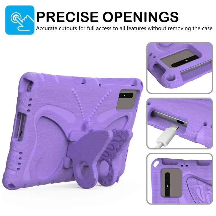 For Samsung Galaxy Tab S9 FE X510 Butterfly Bracket EVA Shockproof Tablet Case(Light Purple) - Galaxy Tab S9 FE by PMC Jewellery | Online Shopping South Africa | PMC Jewellery | Buy Now Pay Later Mobicred