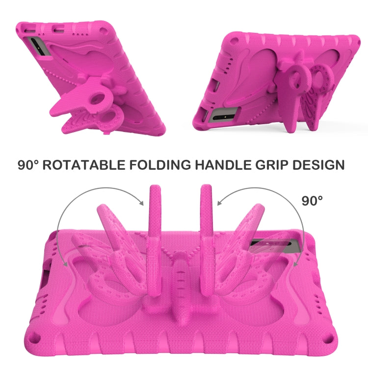 For Samsung Galaxy Tab S9 11 X710 Butterfly Bracket EVA Shockproof Tablet Case(Rose Red) - free shipping - PMC Jewellery - Order now!