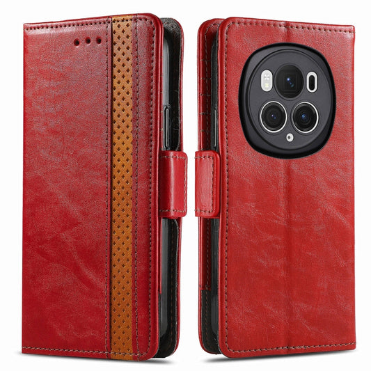 For Honor Magic6 Pro CaseNeo Splicing Dual Magnetic Buckle Leather Phone Case(Red) - Honor Cases by PMC Jewellery | Online Shopping South Africa | PMC Jewellery | Buy Now Pay Later Mobicred