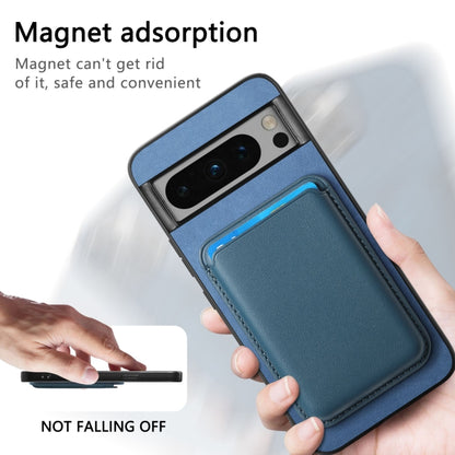 For Google Pixel 9 Pro Retro Magsafe Card Bag PU Back Cover Phone Case(Blue) - Google Cases by PMC Jewellery | Online Shopping South Africa | PMC Jewellery | Buy Now Pay Later Mobicred