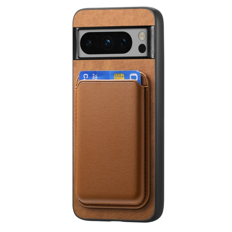 For Google Pixel 9 Pro Retro Magsafe Card Bag PU Back Cover Phone Case(Brown) - Google Cases by PMC Jewellery | Online Shopping South Africa | PMC Jewellery | Buy Now Pay Later Mobicred