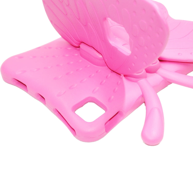 For iPad Air 11 2025 / 2024 Butterfly Bracket Kids EVA Shockproof Tablet Case(RoseRed) - iPad Air 11 2025 / 2024 Cases by PMC TechLife | Online Shopping South Africa | PMC TechLife | Buy Now Pay Later Mobicred