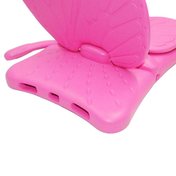 For iPad Air 11 2025 / 2024 Butterfly Bracket Kids EVA Shockproof Tablet Case(RoseRed) - iPad Air 11 2025 / 2024 Cases by PMC TechLife | Online Shopping South Africa | PMC TechLife | Buy Now Pay Later Mobicred