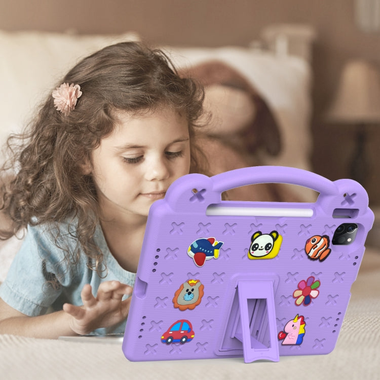 For iPad Air 11 2024 Handle Kickstand Children EVA Shockproof Tablet Case(Light Purple) - iPad Air 11 2024 Cases by PMC Jewellery | Online Shopping South Africa | PMC Jewellery | Buy Now Pay Later Mobicred