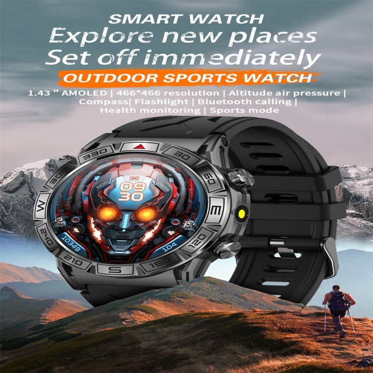 KC80 1.43 inch Color Screen Smart Watch, Support AI Voice Assistant / Bluetooth Call(Camouflage Black) - Smart Watches by PMC TechLife | Online Shopping South Africa | PMC TechLife | Buy Now Pay Later Mobicred