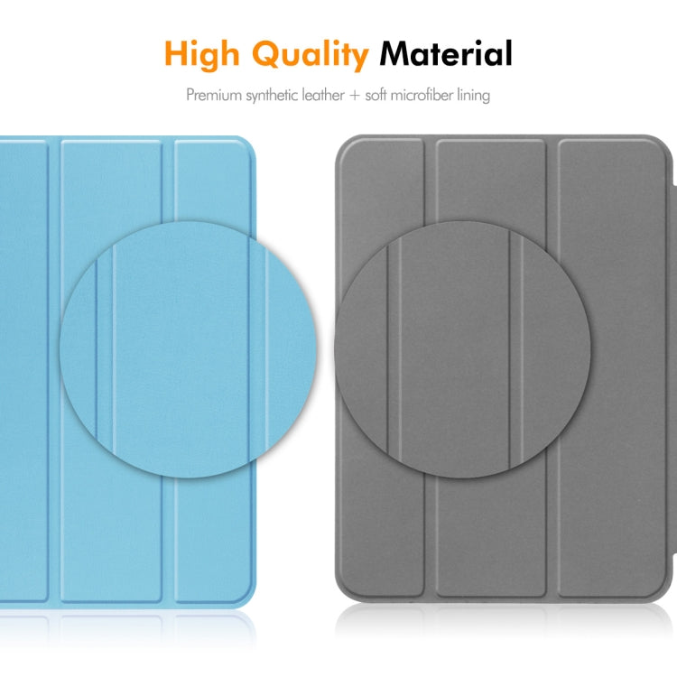 For iPad Pro 13 2024 ENKAY Tri-fold Custer Texture Platic Leather Smart Tablet Case(Grey) - iPad Pro 13 2024 Cases by ENKAY | Online Shopping South Africa | PMC TechLife | Buy Now Pay Later Mobicred