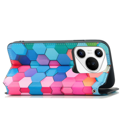 For Huawei Pura 70 CaseNeo Colorful Magnetic Leather Phone Case(Colorful Cube) - Huawei Cases by PMC Jewellery | Online Shopping South Africa | PMC Jewellery | Buy Now Pay Later Mobicred