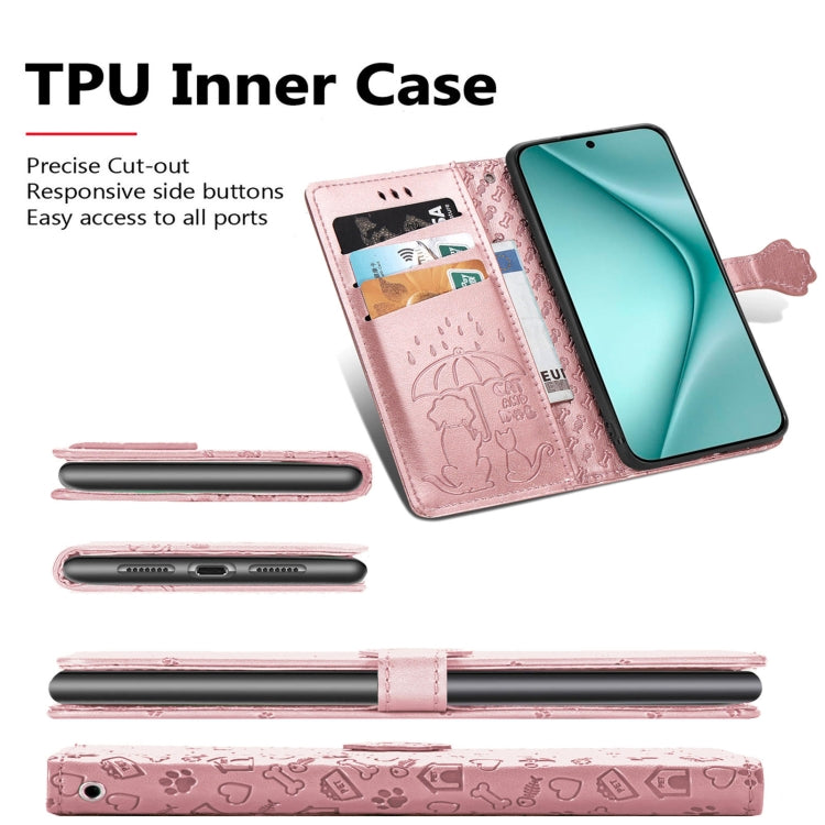 For Huawei Pura 70 Ultra Cat and Dog Embossed Leather Phone Case(Blue) - Huawei Cases by PMC Jewellery | Online Shopping South Africa | PMC Jewellery | Buy Now Pay Later Mobicred