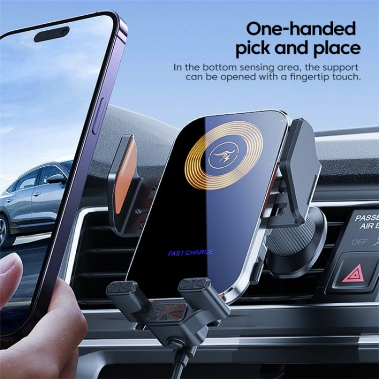 X15 Wireless Charger Mobile Phone Bracket Car Air Vent Cell Phone Mount Holder(Silver) - Wireless Charger Holders by PMC TechLife | Online Shopping South Africa | PMC TechLife | Buy Now Pay Later Mobicred