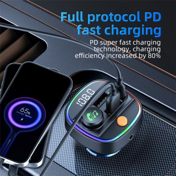 C4S Digital Display Car PD 30W+QC 3.0 Car Charger Audio MP3 Player FM Transmitter - Car Charger by PMC TechLife | Online Shopping South Africa | PMC TechLife | Buy Now Pay Later Mobicred