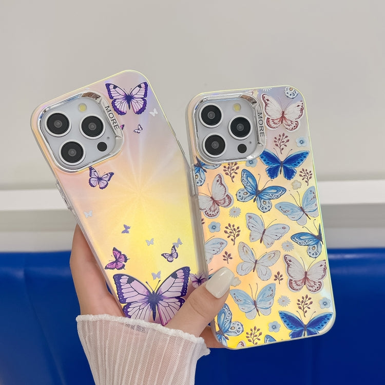For iPhone 16 Plus Electroplating Laser Butterfly Phone Case(Color Butterflies AB1) - iPhone 16 Plus Cases by PMC TechLife | Online Shopping South Africa | PMC TechLife | Buy Now Pay Later Mobicred