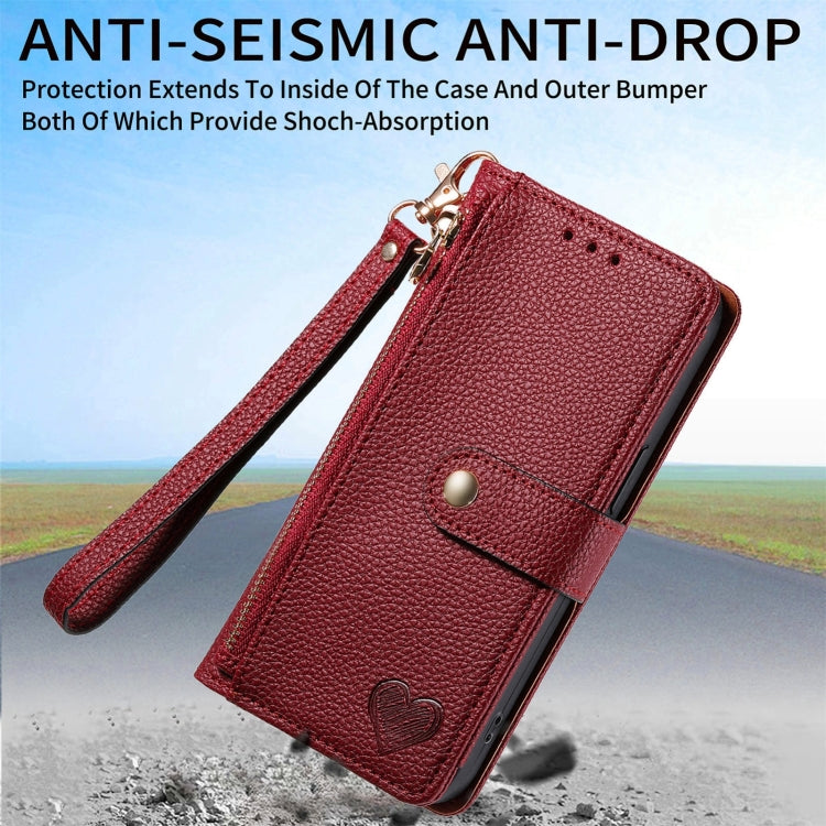 For Samsung Galaxy S25+ 5G Love Zipper Lanyard Leather Phone Case(Green) - Galaxy S25+ 5G Cases by PMC TechLife | Online Shopping South Africa | PMC TechLife | Buy Now Pay Later Mobicred
