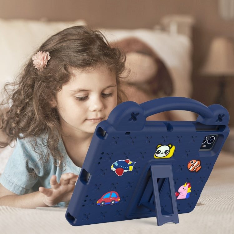 For Walmart ONN 10.1 Gen4 2024 Handle Kickstand Children EVA Shockproof Tablet Case(Navy Blue) - Others by PMC TechLife | Online Shopping South Africa | PMC TechLife | Buy Now Pay Later Mobicred