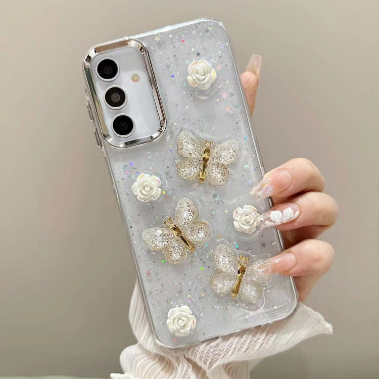 For Samsung Galaxy S25 Ultra 5G Three-dimensional Butterfly Glitter TPU  Phone Case(Gold) - Galaxy S25 Ultra 5G Cases by PMC Jewellery | Online Shopping South Africa | PMC Jewellery | Buy Now Pay Later Mobicred