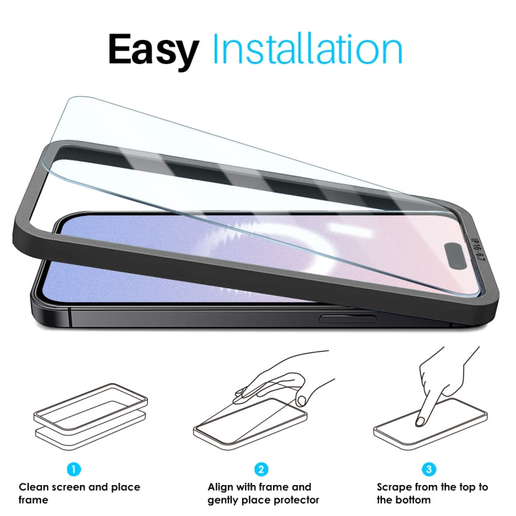 For iPhone 16 Plus NORTHJO 2pcs A++ Screen Protector Tempered Glass Film with Installation Frame - iPhone 16 Plus Tempered Glass by NORTHJO | Online Shopping South Africa | PMC TechLife | Buy Now Pay Later Mobicred