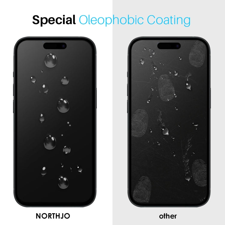 For iPhone 16 Pro Max NORTHJO 2pcs A++ Tempered Glass Film with Installation Frame - iPhone 16 Pro Max Tempered Glass by NORTHJO | Online Shopping South Africa | PMC TechLife | Buy Now Pay Later Mobicred