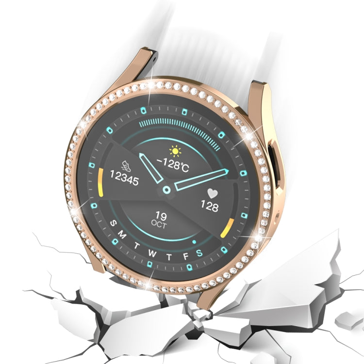 For Samsung Galaxy Watch 7 40mm Single Diamond Hollow PC Watch Protective Case(Gold) - Watch Cases by PMC TechLife | Online Shopping South Africa | PMC TechLife | Buy Now Pay Later Mobicred