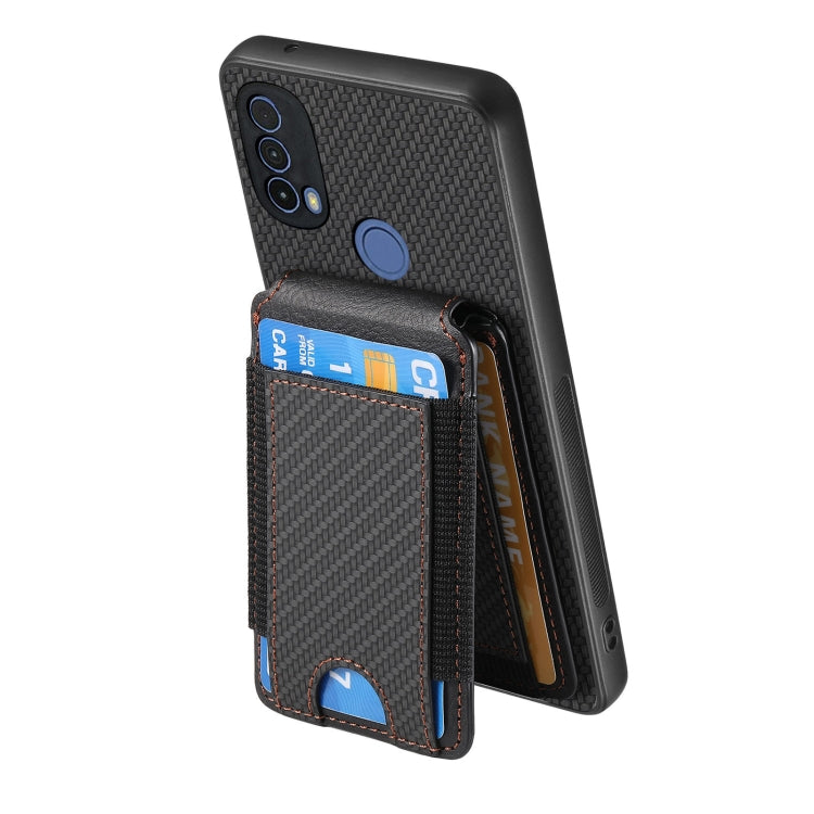 For Motorola Moto E40 Carbon Fiber Vertical Flip Wallet Stand Phone Case(Black) - Motorola Cases by PMC TechLife | Online Shopping South Africa | PMC TechLife | Buy Now Pay Later Mobicred