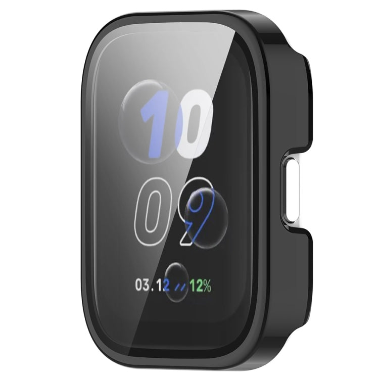 For Amazfit bip5 Unity PC + Tempered Glass Film Integrated Watch Protective Case(Black) - Watch Cases by PMC TechLife | Online Shopping South Africa | PMC TechLife | Buy Now Pay Later Mobicred