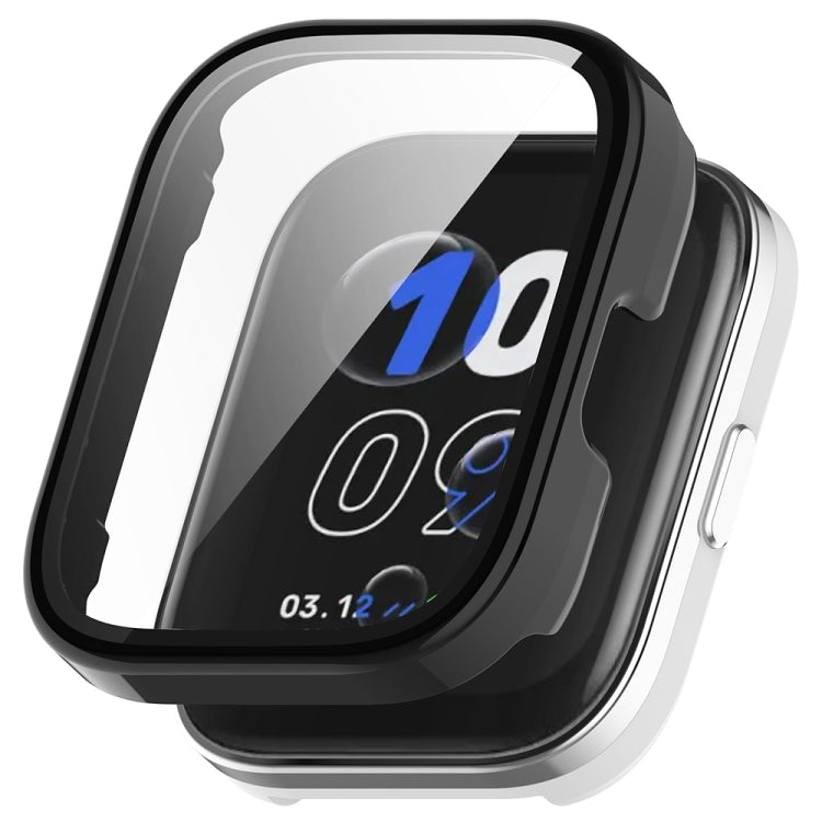 For Amazfit bip5 Unity PC + Tempered Glass Film Integrated Watch Protective Case(Black) - Watch Cases by PMC TechLife | Online Shopping South Africa | PMC TechLife | Buy Now Pay Later Mobicred