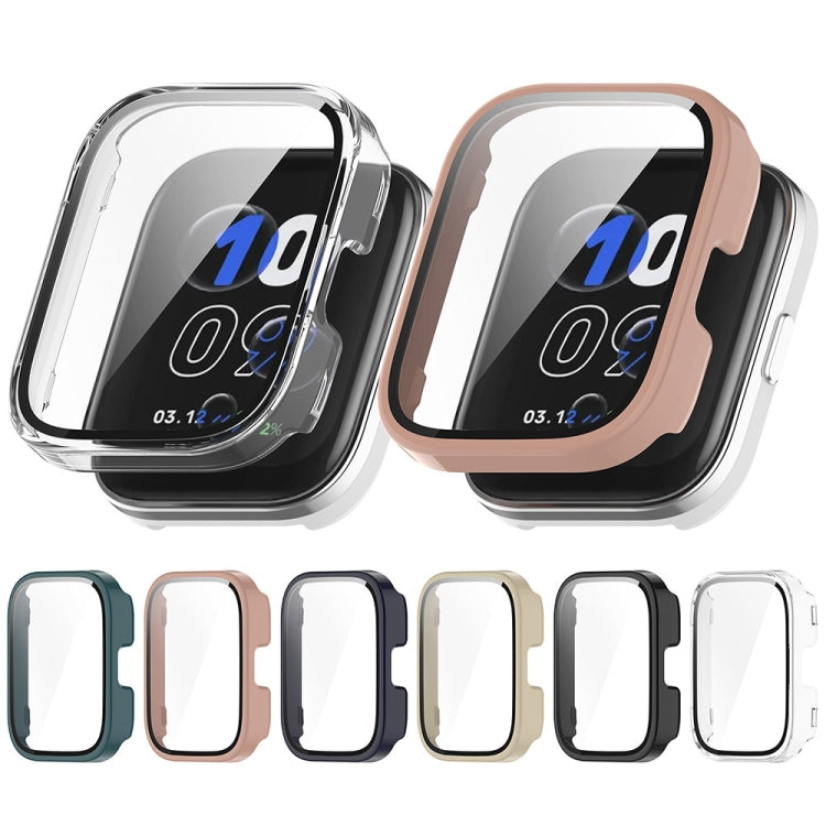 For Amazfit bip5 Unity PC + Tempered Glass Film Integrated Watch Protective Case(Black) - Watch Cases by PMC TechLife | Online Shopping South Africa | PMC TechLife | Buy Now Pay Later Mobicred