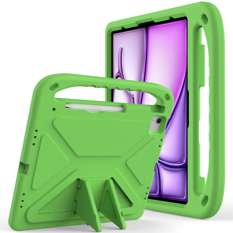 For iPad Air 13 2025 / 2024 Handle EVA Shockproof Tablet Case with Holder(Green) - free shipping - PMC TechLife - Order now!