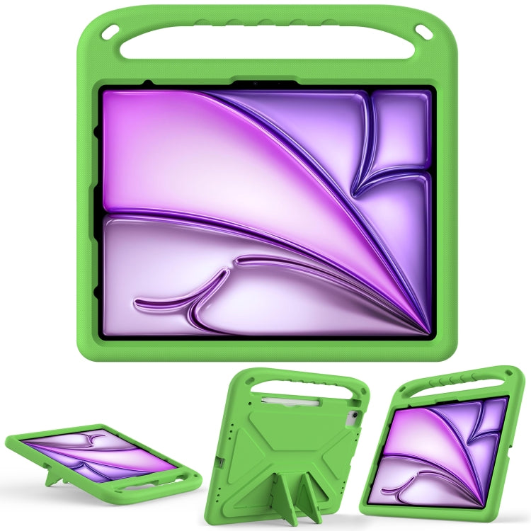 For iPad Air 13 2025 / 2024 Handle EVA Shockproof Tablet Case with Holder(Green) - free shipping - PMC TechLife - Order now!