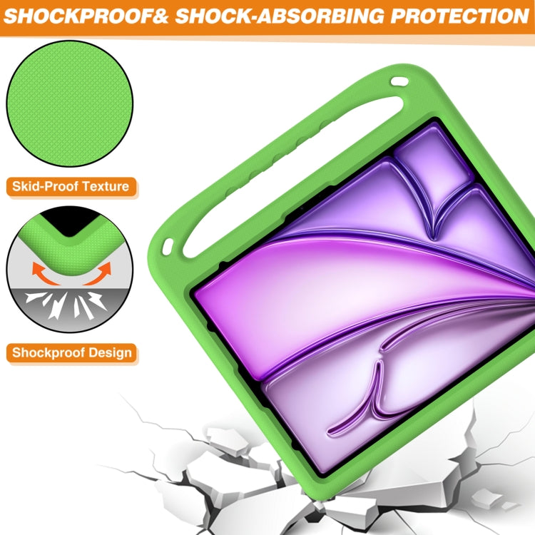 For iPad Air 13 2025 / 2024 Handle EVA Shockproof Tablet Case with Holder(Green) - free shipping - PMC TechLife - Order now!
