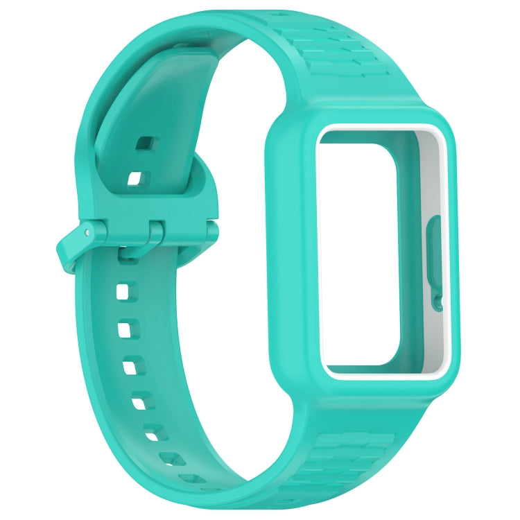 For  Huawei Band 9 Two Color Frame Integrated Silicone Watch Band(Cyan) - Watch Bands by PMc TechLife | Online Shopping South Africa | PMc TechLife | Buy Now Pay Later Mobicred
