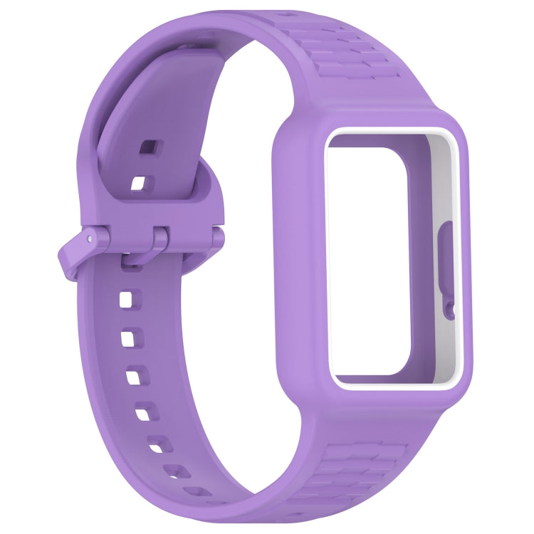 For  Huawei Band 8 NFC Two Color Frame Integrated Silicone Watch Band(Purple) - free shipping - PMc TechLife - Order now!