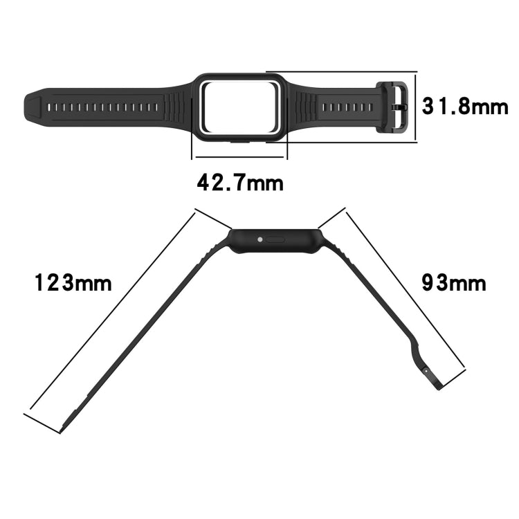 For  Huawei Band 9 Two Color Frame Integrated Silicone Watch Band(Cyan) - Watch Bands by PMc TechLife | Online Shopping South Africa | PMc TechLife | Buy Now Pay Later Mobicred