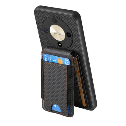 For Honor Magic6 Pro Carbon Fiber Vertical Flip Wallet Stand Phone Case(Black) - Honor Cases by PMC Jewellery | Online Shopping South Africa | PMC Jewellery | Buy Now Pay Later Mobicred