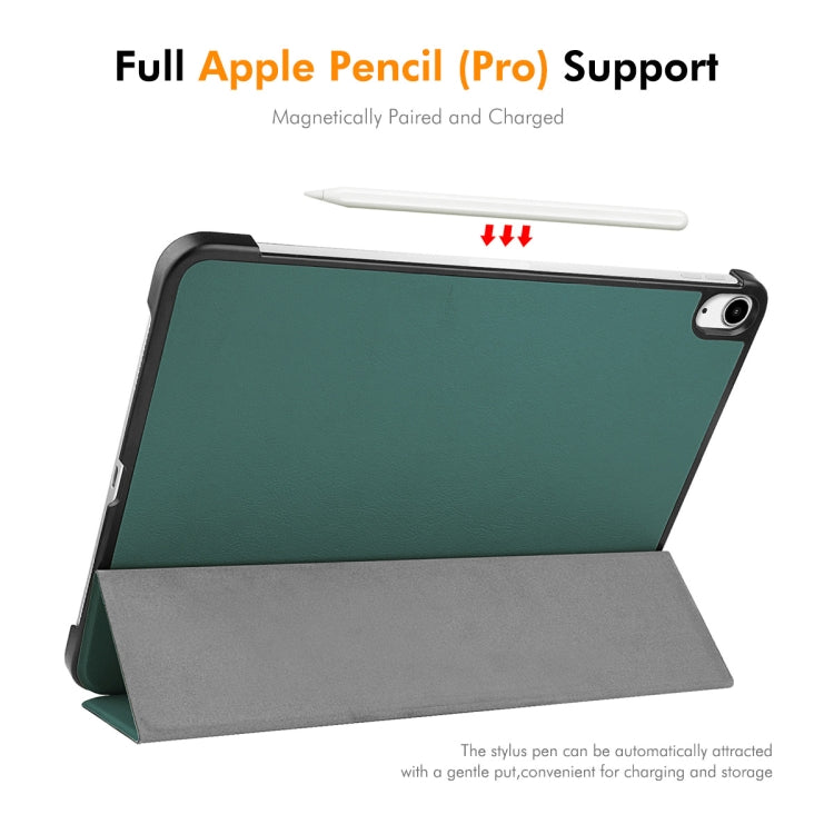 For iPad Air 13 2025 / 2024 ENKAY Tri-fold Custer Texture Plastic Leather Smart Tablet Case(Black) - iPad Air 13 2025 / 2024 Cases by ENKAY | Online Shopping South Africa | PMC TechLife | Buy Now Pay Later Mobicred