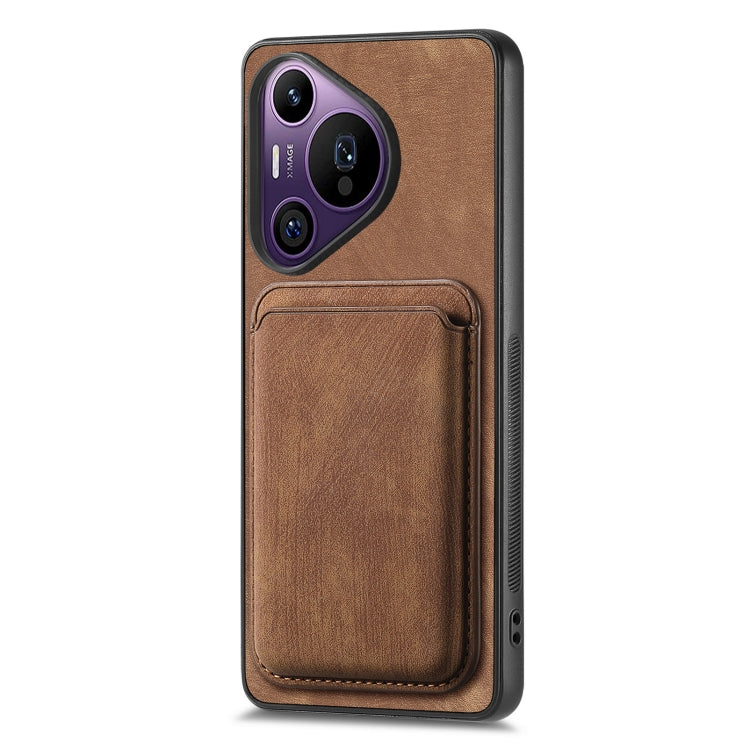 For Huawei Pura 70 Pro Retro Leather Card Bag Magnetic Phone Case(Brown) - Huawei Cases by PMC Jewellery | Online Shopping South Africa | PMC Jewellery | Buy Now Pay Later Mobicred