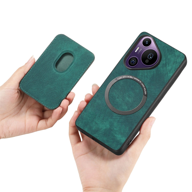 For Huawei Pura 70 Pro Retro Leather Card Bag Magnetic Phone Case(Green) - Huawei Cases by PMC Jewellery | Online Shopping South Africa | PMC Jewellery | Buy Now Pay Later Mobicred