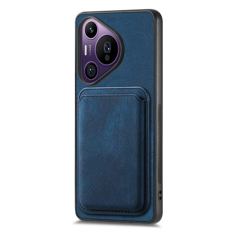 For Huawei Pura 70 Pro+ Retro Leather Card Bag Magnetic Phone Case(Blue) - free shipping - PMC Jewellery - Order now!