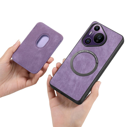 For Huawei Pura 70 Pro+ Retro Leather Card Bag Magnetic Phone Case(Purple) - Huawei Cases by PMC Jewellery | Online Shopping South Africa | PMC Jewellery | Buy Now Pay Later Mobicred