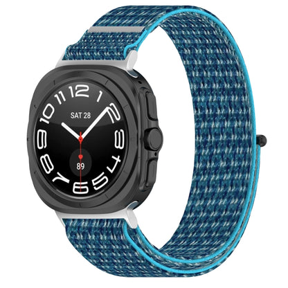 For Samsung Galaxy Watch Ultra 47mm Loop Nylon Hook and Loop Fastener Watch Band(Sea Blue) - Watch Bands by PMC Jewellery | Online Shopping South Africa | PMC Jewellery | Buy Now Pay Later Mobicred