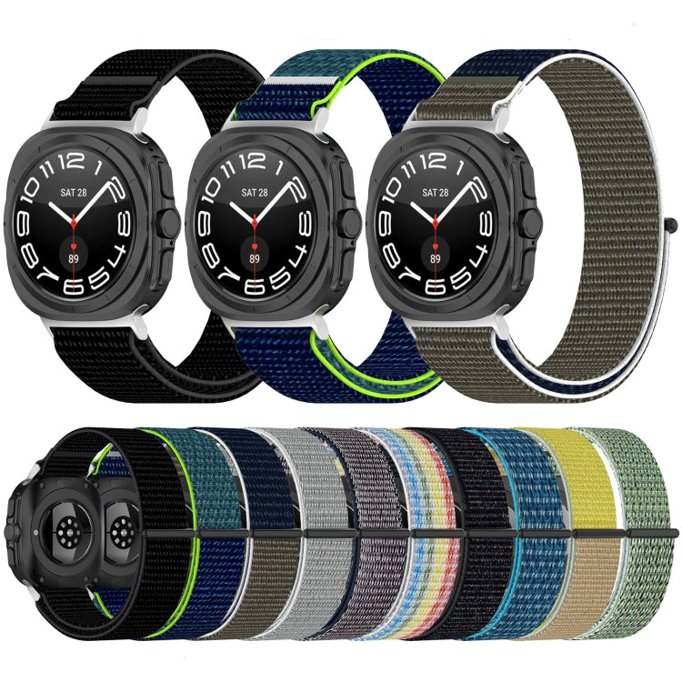 For Samsung Galaxy Watch Ultra 47mm Loop Nylon Hook and Loop Fastener Watch Band(Rainbow) - Watch Bands by PMC Jewellery | Online Shopping South Africa | PMC Jewellery | Buy Now Pay Later Mobicred