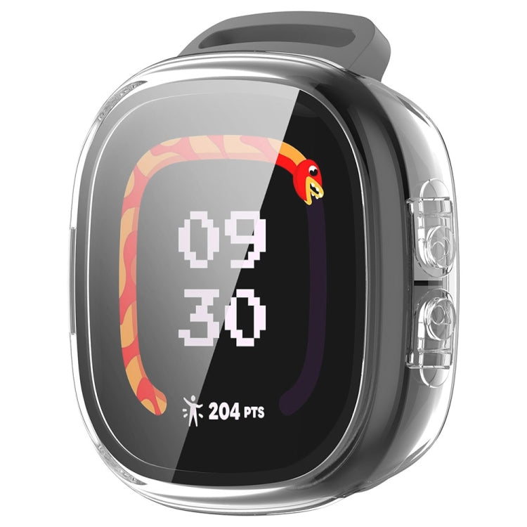 For Fitbit Ace LTE  PC + Tempered Glass Film Integrated Watch Protective Case(Transparent White) - Watch Cases by PMC TechLife | Online Shopping South Africa | PMC TechLife | Buy Now Pay Later Mobicred