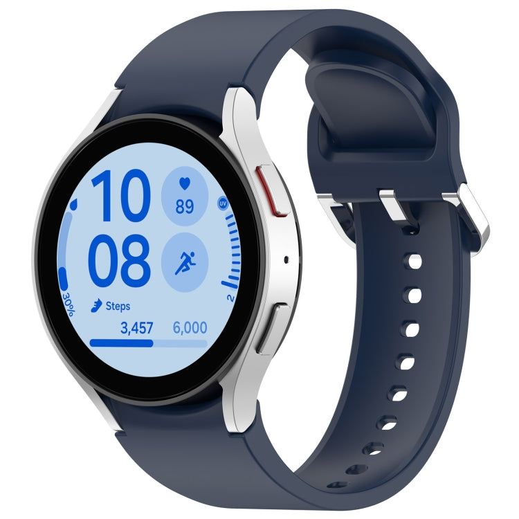 For Samsung Galaxy Watch FE 40mm Solid Color Silver Buckle Quick Release Silicone Watch Band(Midnight Blue) - free shipping - PMC TechLife - Order now!
