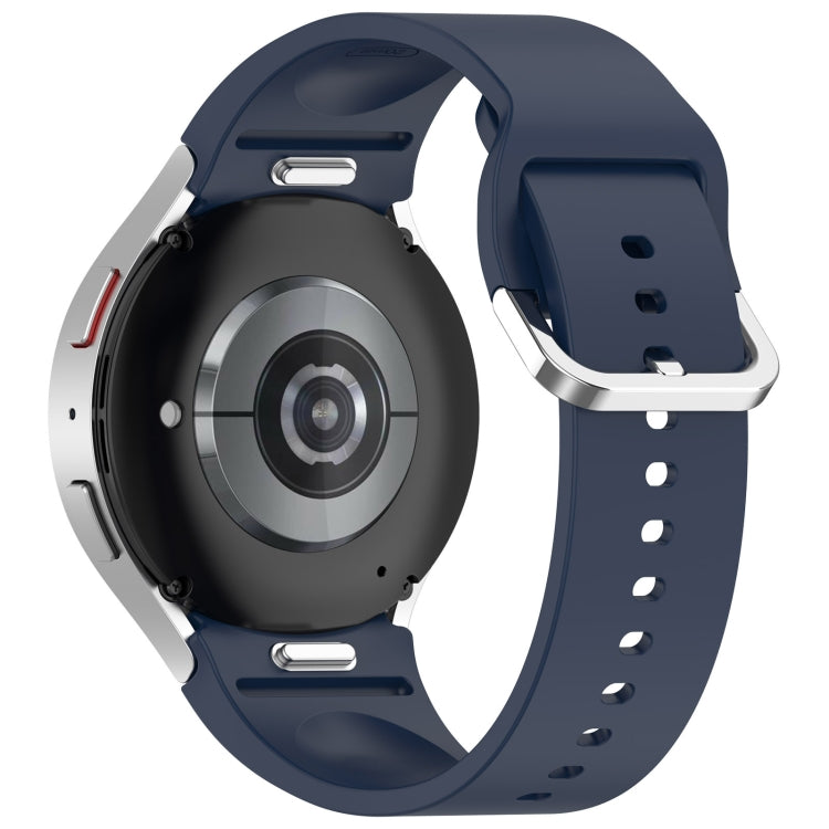 For Samsung Galaxy Watch FE 40mm Solid Color Silver Buckle Quick Release Silicone Watch Band(Midnight Blue) - free shipping - PMC TechLife - Order now!