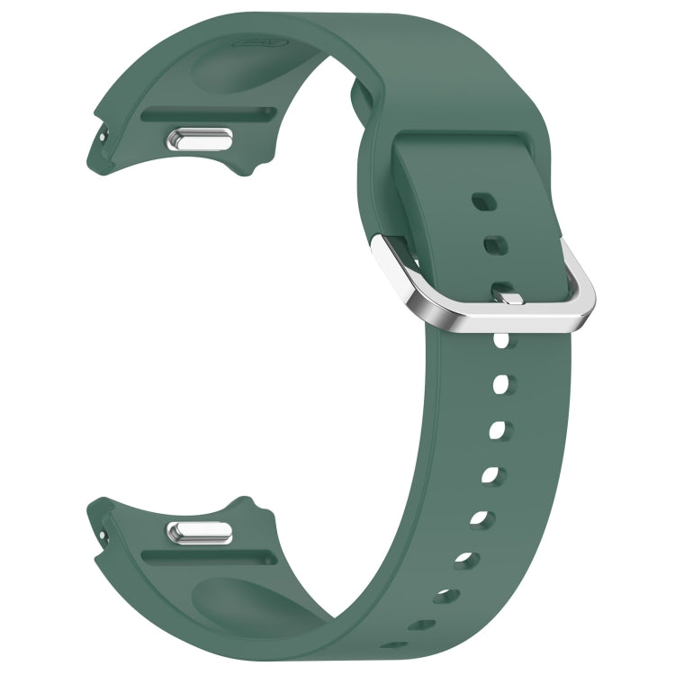 For Samsung Galaxy Watch FE 40mm Solid Color Silver Buckle Quick Release Silicone Watch Band(Dark Green) - free shipping - PMC TechLife - Order now!