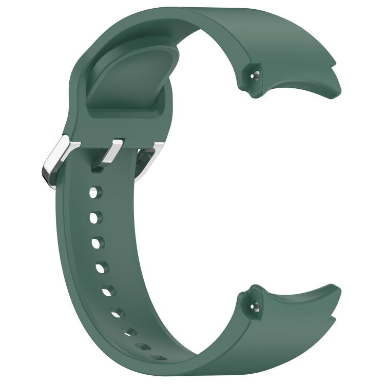 For Samsung Galaxy Watch FE 40mm Solid Color Silver Buckle Quick Release Silicone Watch Band(Dark Green) - free shipping - PMC TechLife - Order now!