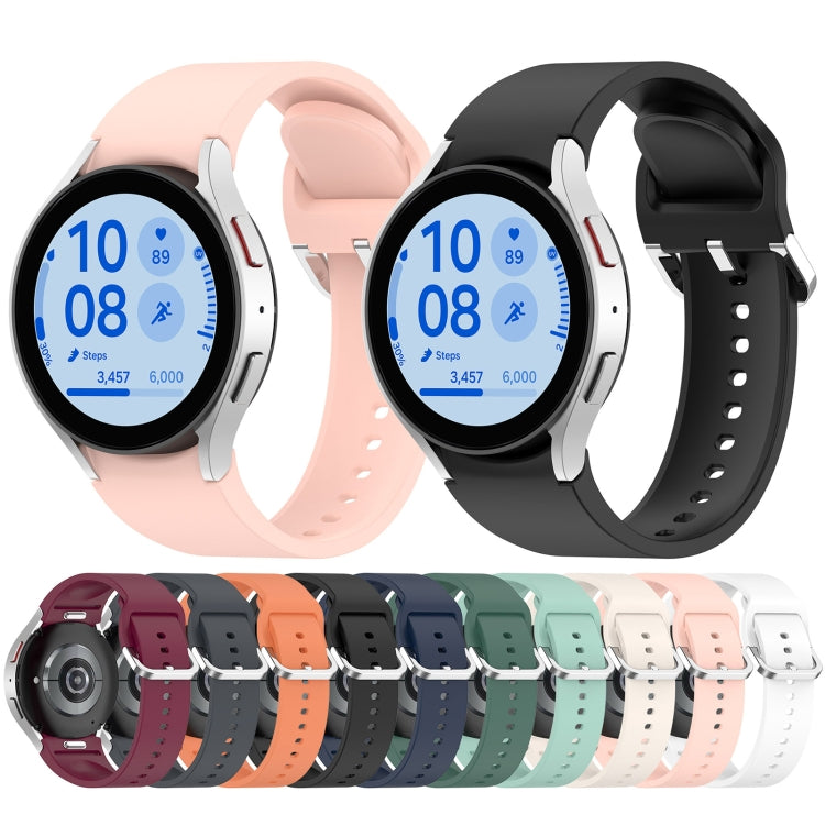 For Samsung Galaxy Watch FE 40mm Solid Color Silver Buckle Quick Release Silicone Watch Band(Midnight Blue) - free shipping - PMC TechLife - Order now!