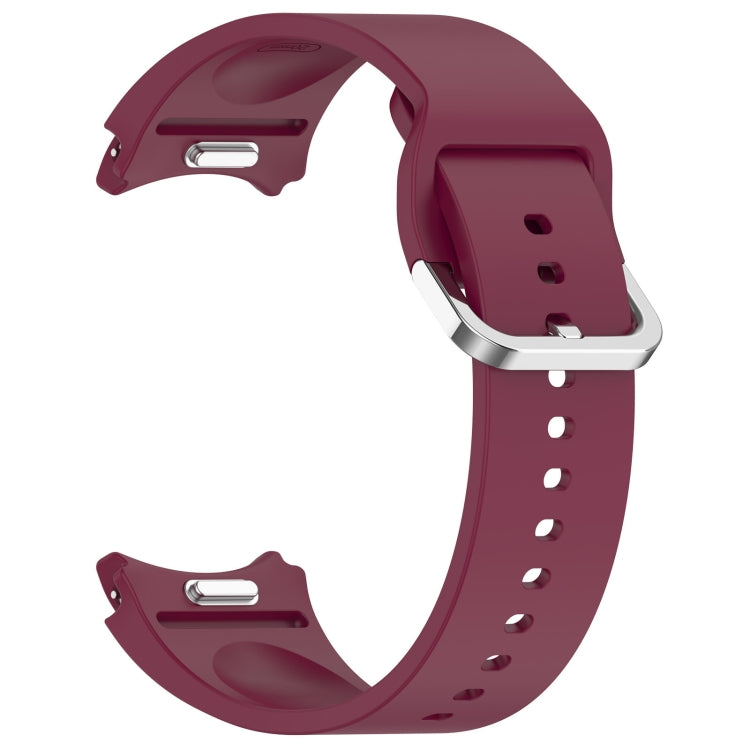 For Samsung Galaxy Watch 6 Classic 43mm Solid Color Silver Buckle Quick Release Silicone Watch Band(Wine Red) - free shipping - PMC TechLife - Order now!